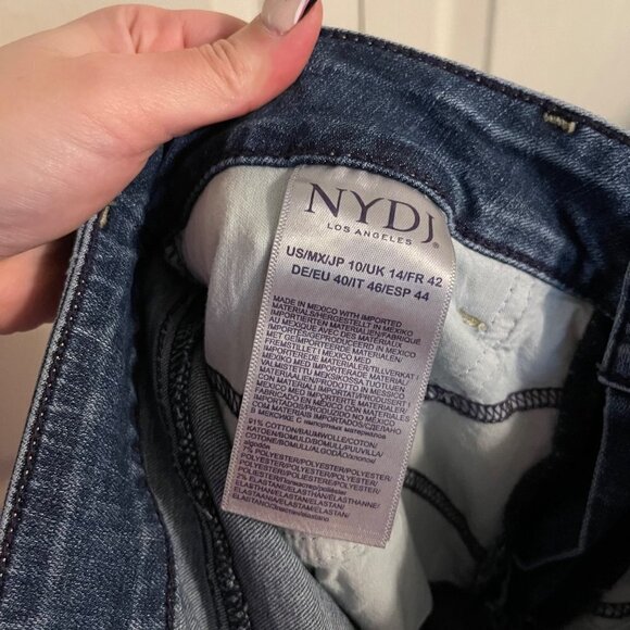NYDJ Womens Blue Medium Wash Stretch High Rise Barbara Bootcut Jeans Size 10 - Picture 6 of 9